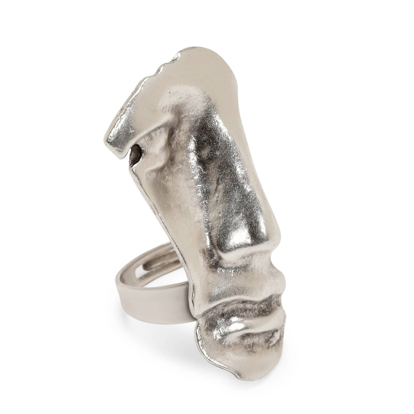 Handmade Strange Face Pewter Ring - ZR-180