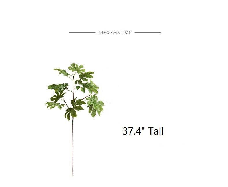 Artificial Octagonal Foliage Branch 37.4" Tall: Three Stems