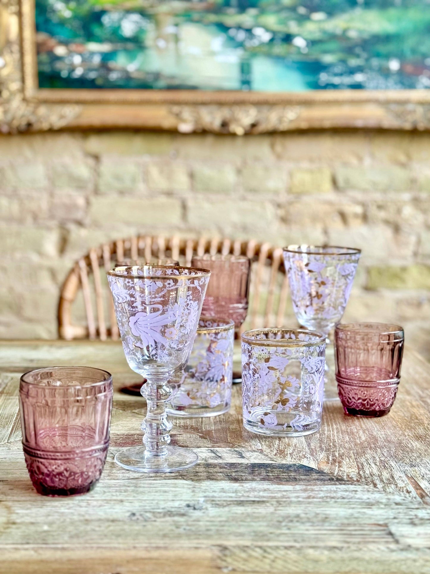 Lilac Tapestry Goblet S/2