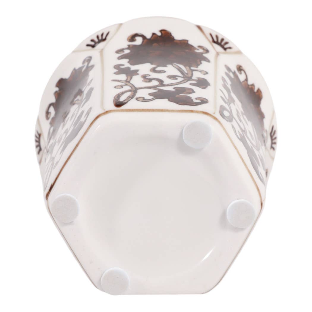 Scented Candle - Lavender Verbena Brown Ceramic Fluted, 6 Oz