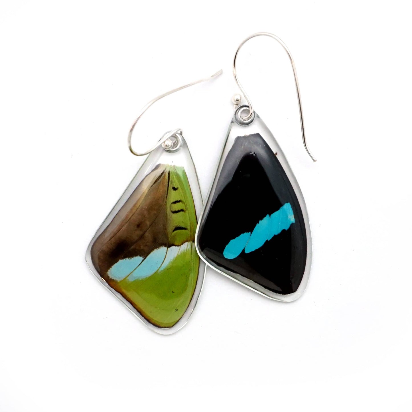 0593 Butterfly Earrings,  Hewitson's Olivewing, Top Wings