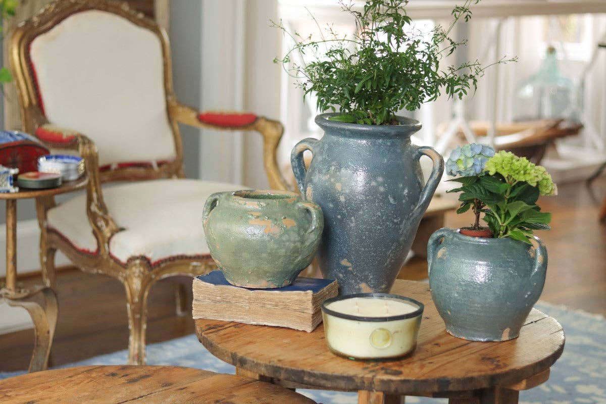 Found Confit Garden Pot, Small, Blue/Green