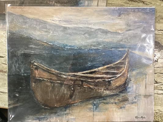 11x14 Blue Indian Canoe
