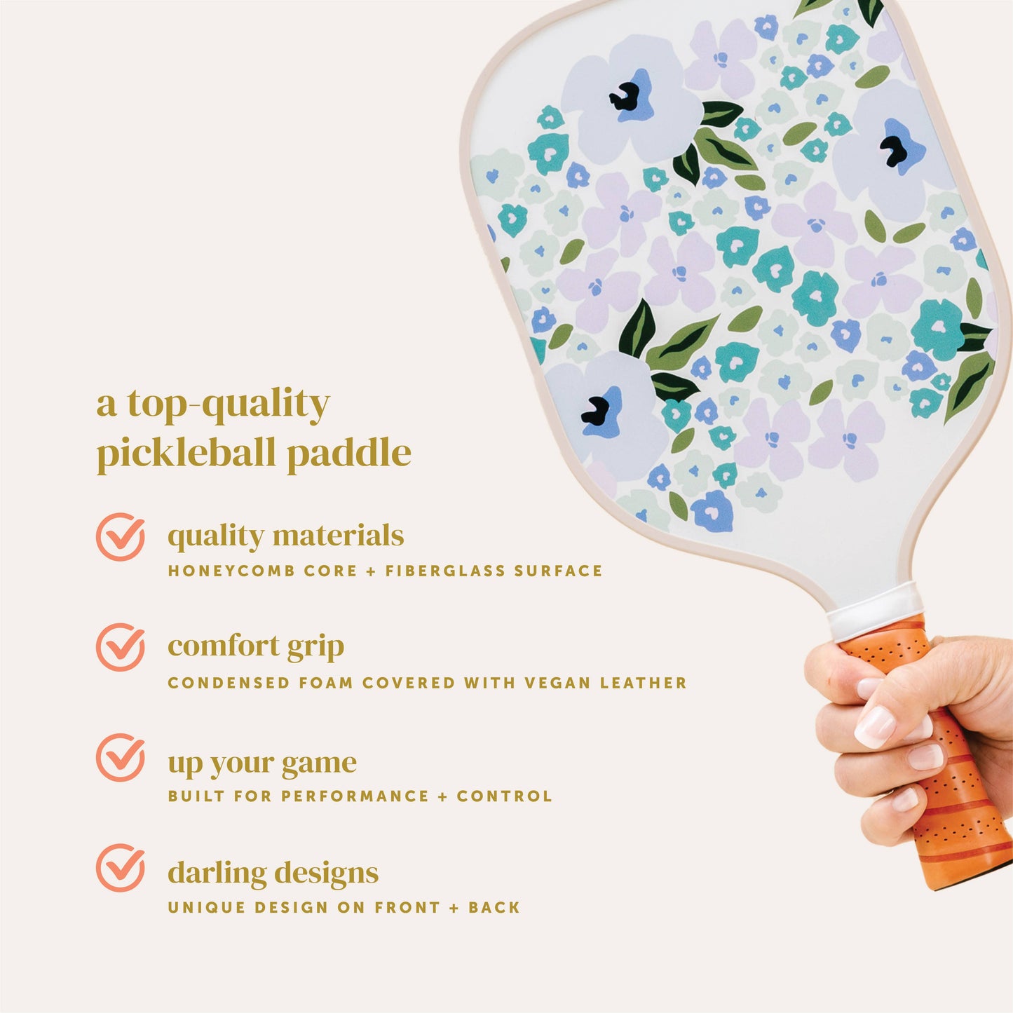 Pickleball Paddle - Lively Flora Periwinkle