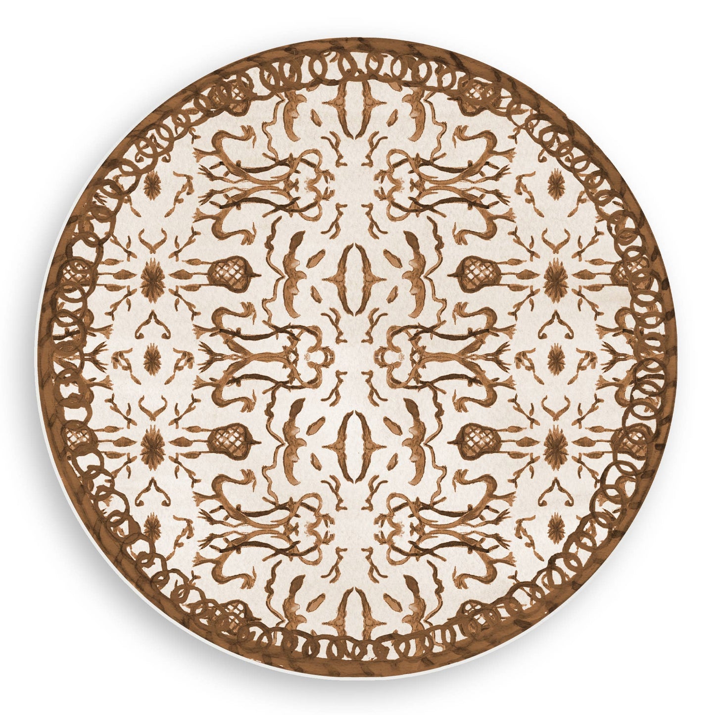 Raw Umber & Parchment Chinoiserie Vinyl Placemat