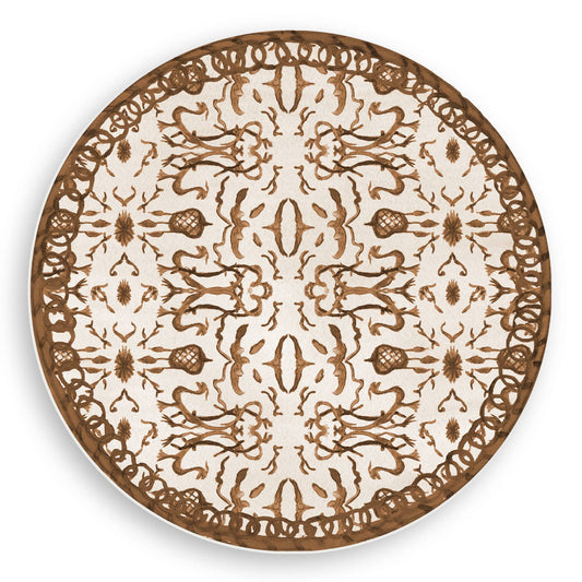 Raw Umber & Parchment Chinoiserie Vinyl Placemat