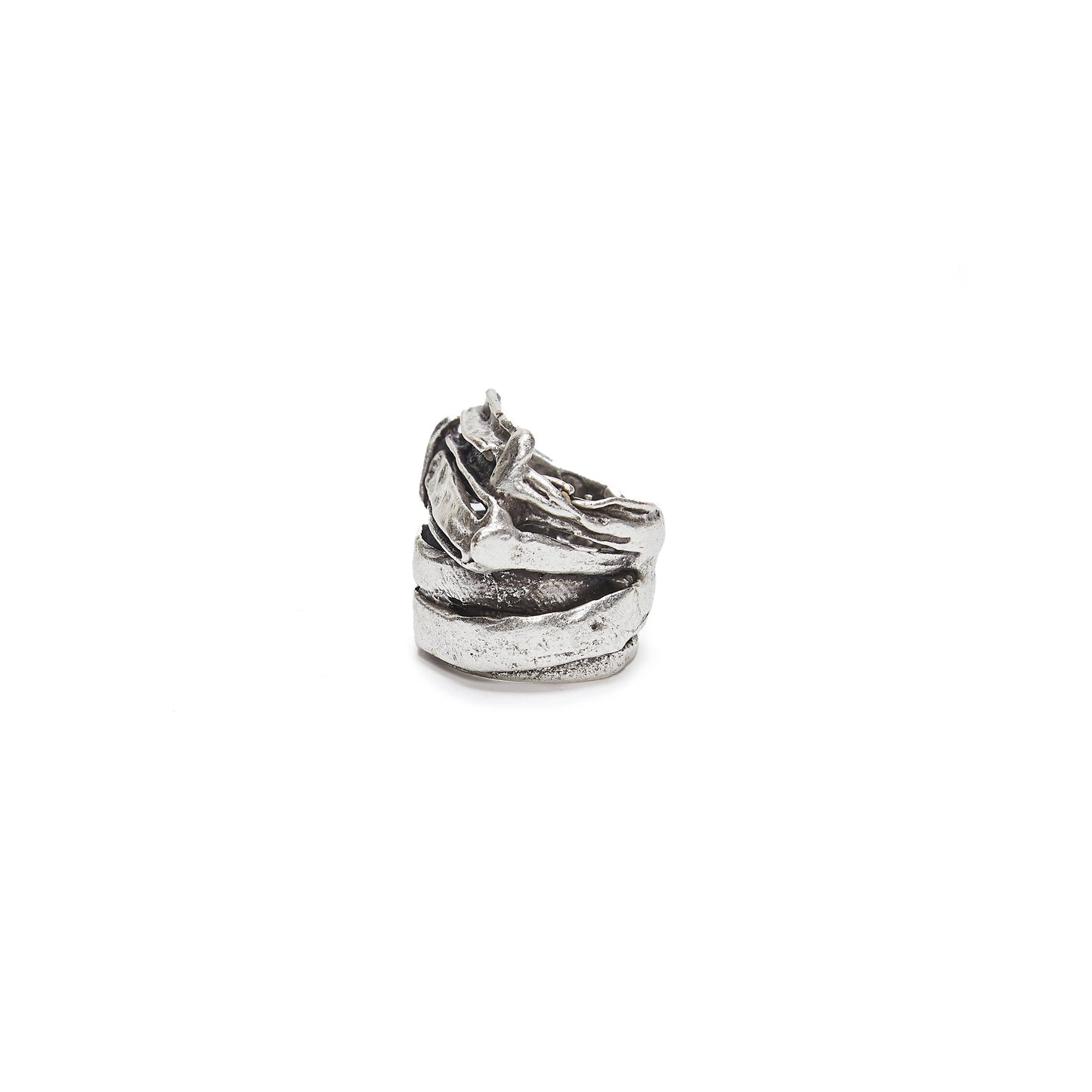 Handmade Brass Ring In Silver Plated - 6859