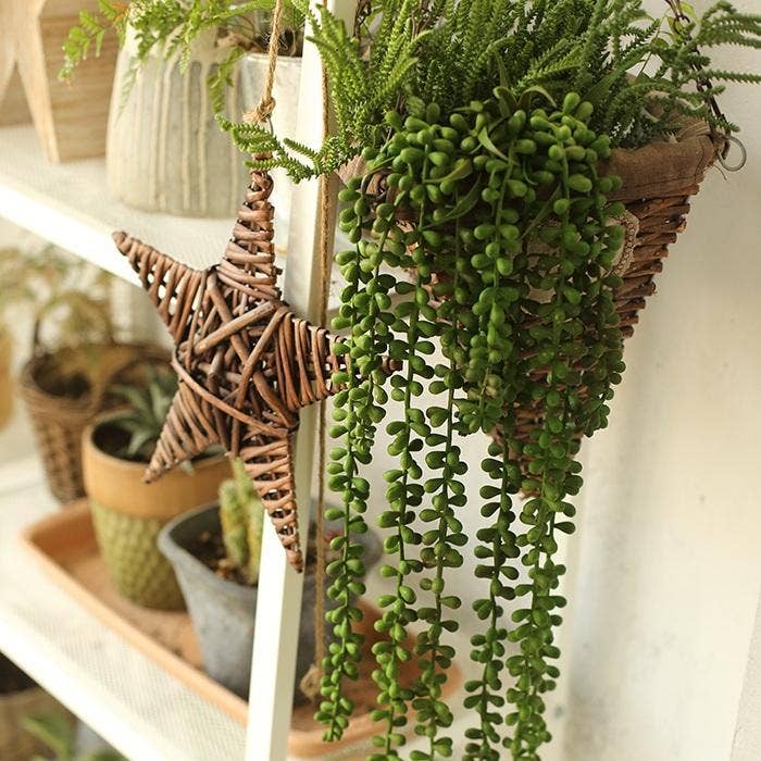 Artificial Plant Tear Drop Hanging 28" Long: Three Stems