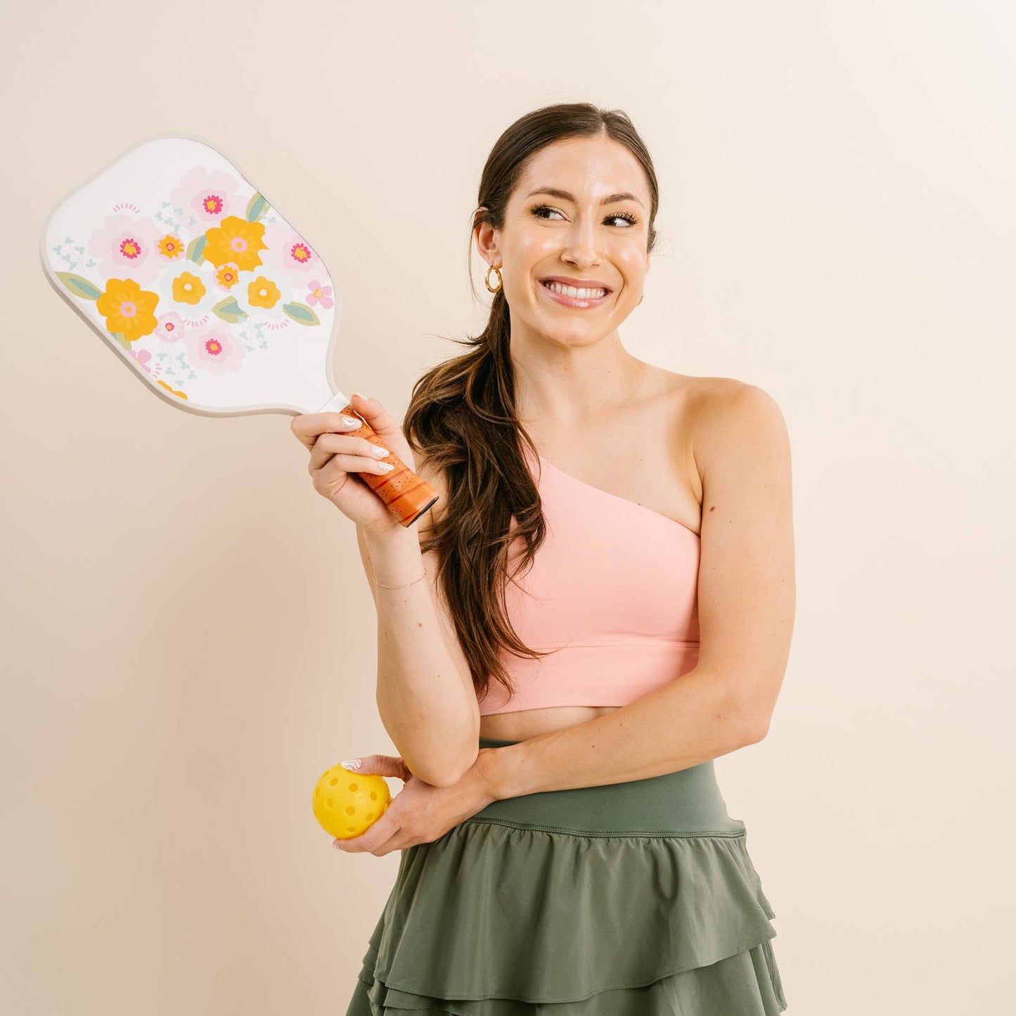 Pickleball Paddle - Bright + Bloomy Cream