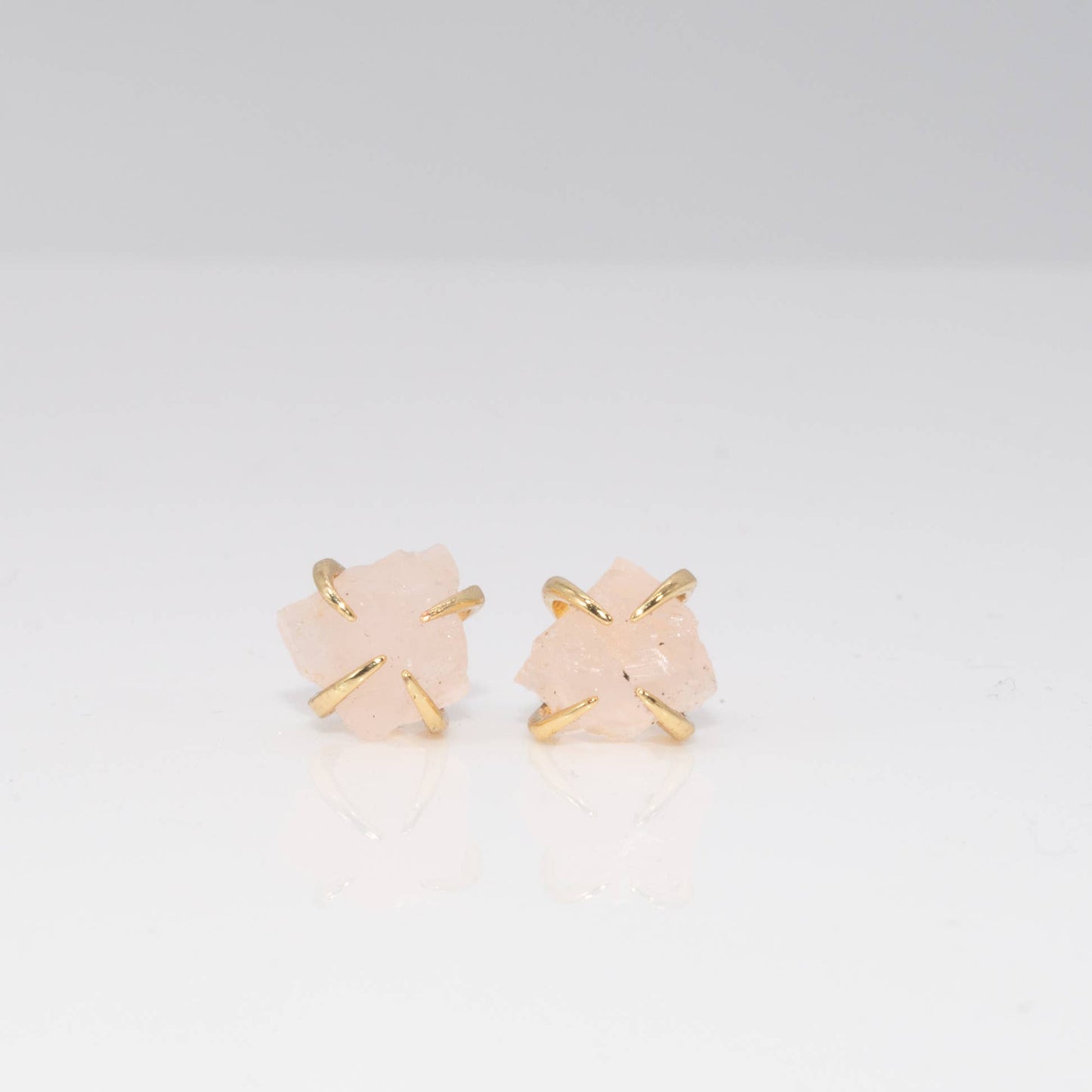 Prong Raw Crystal Studs: Unicorn quartz