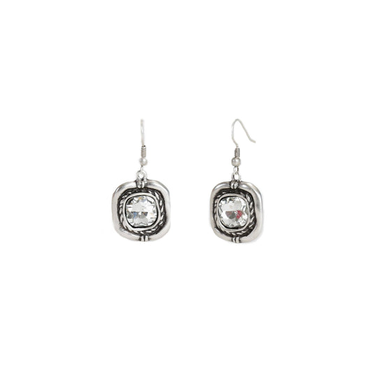 Handmade Pewter Crystal Earrings - NE1410