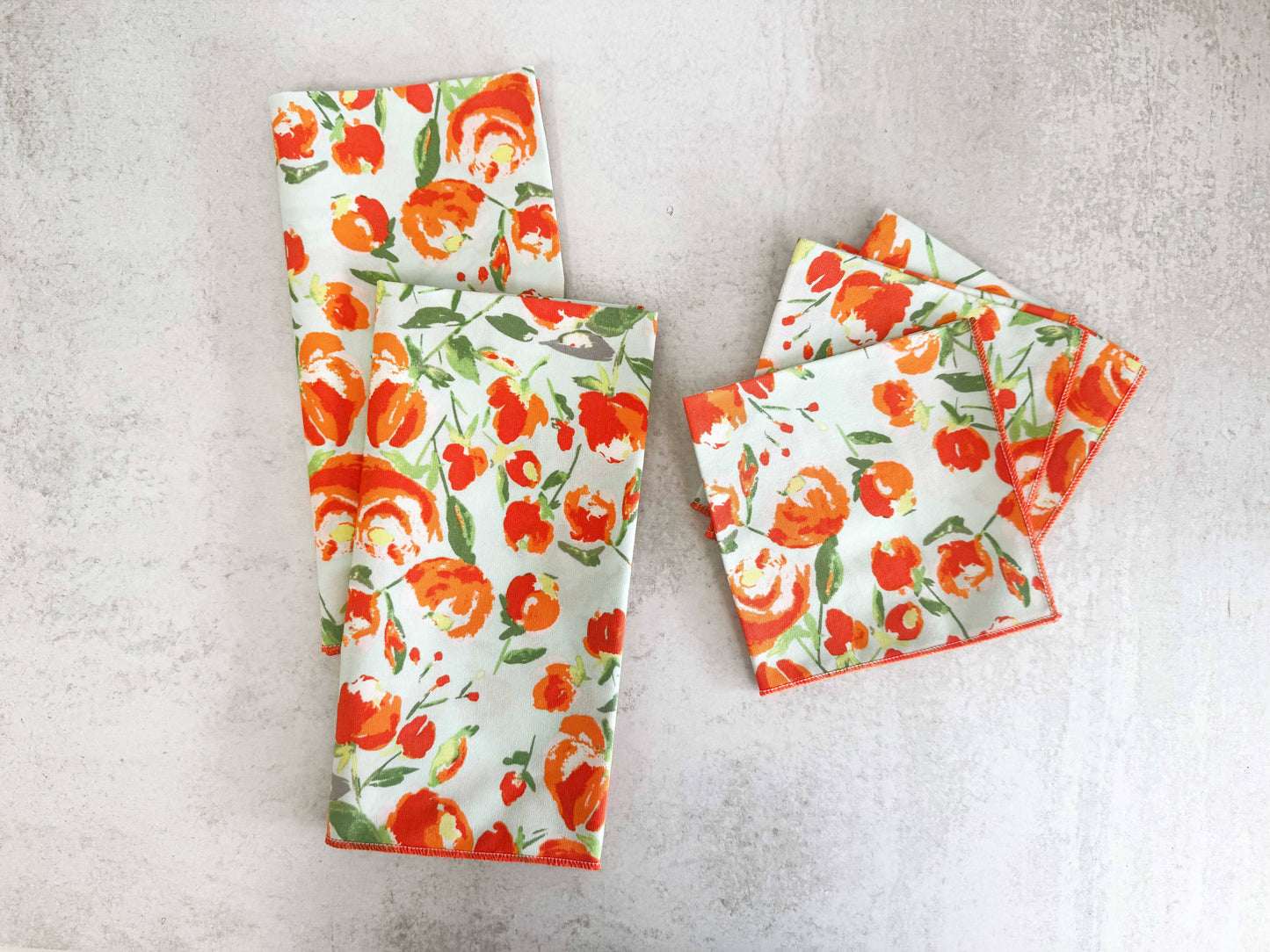 Orange Blossom Cloth Napkins, set of four : 20inch dinner napkins