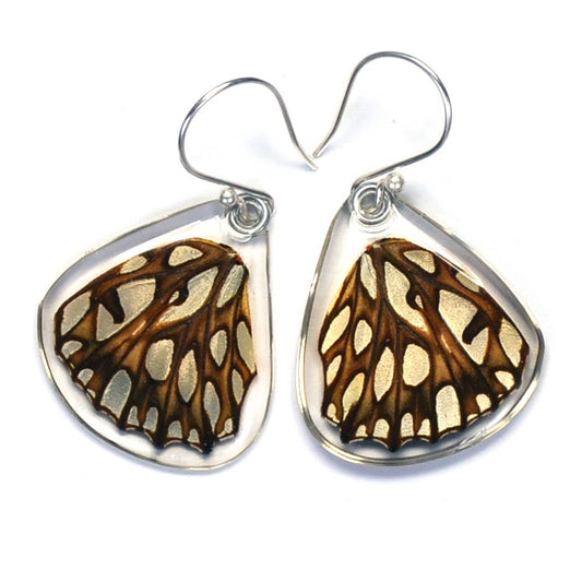 0210 Butterfly Earrings, Mexican Silverspot, bottom