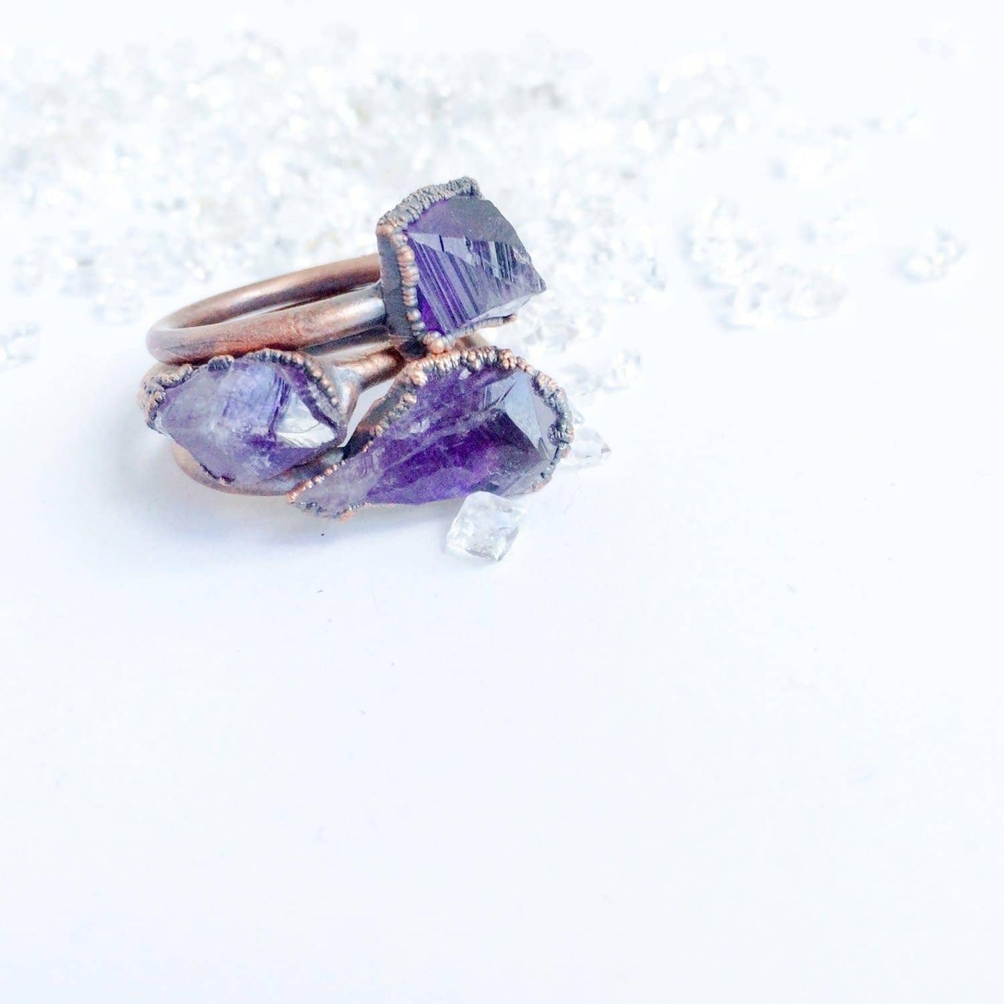Purple Amethyst And Copper Ring: 8