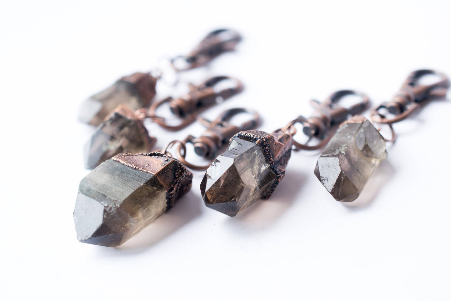 Smokey Quartz Crystal Keychain