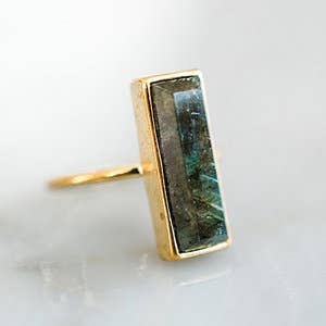 Labradorite Gem Bar Ring