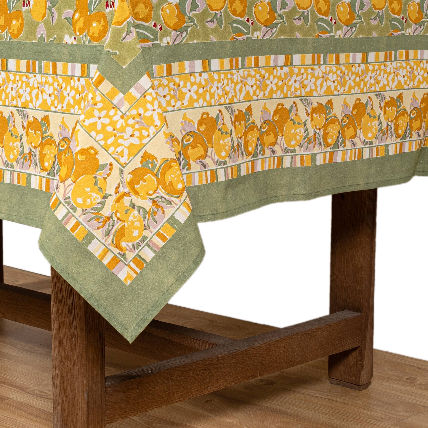 French Tablecloth Citron Vert & Yellow: 71" x 106"