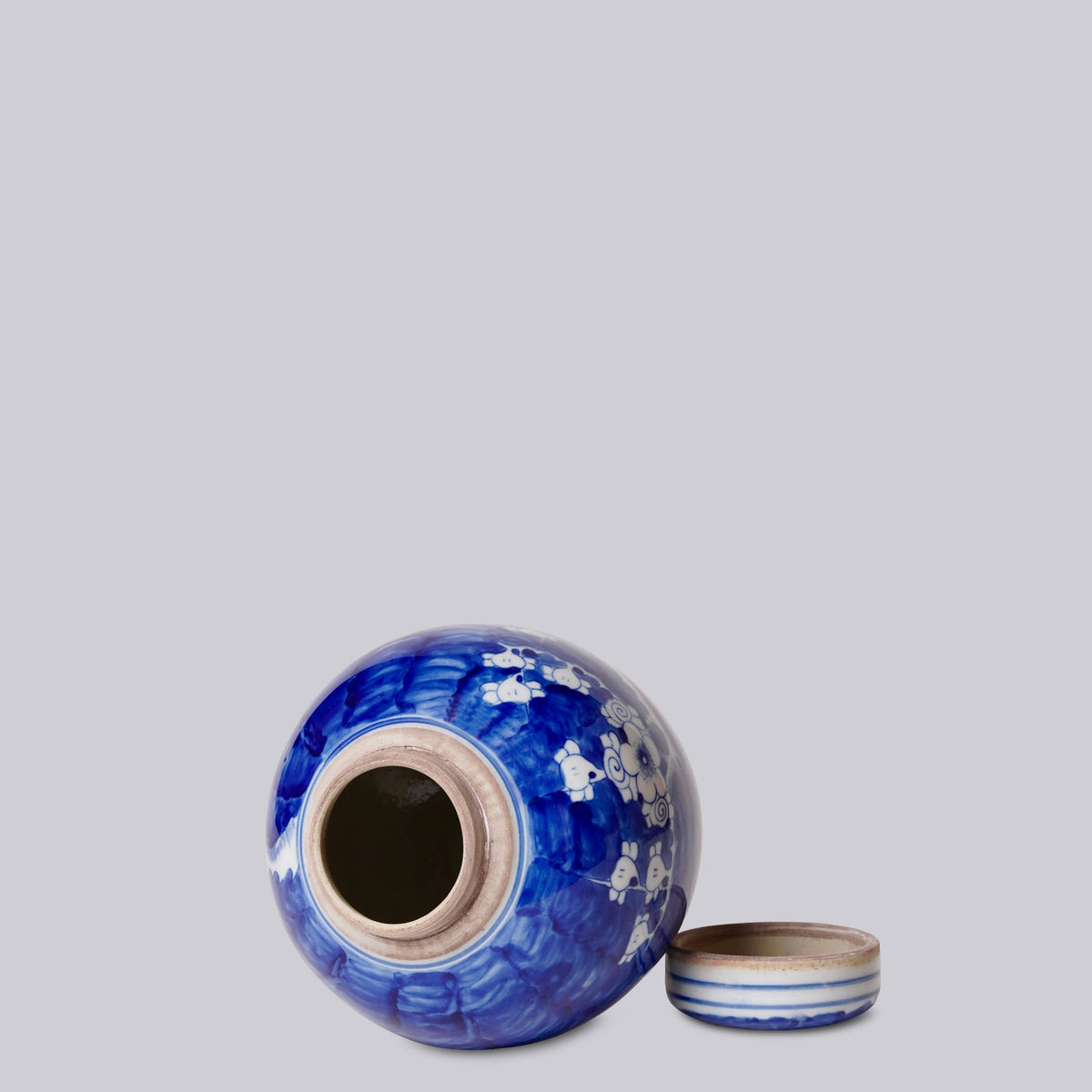 Blue and White Porcelain Plum Blossom Round Storage Jar