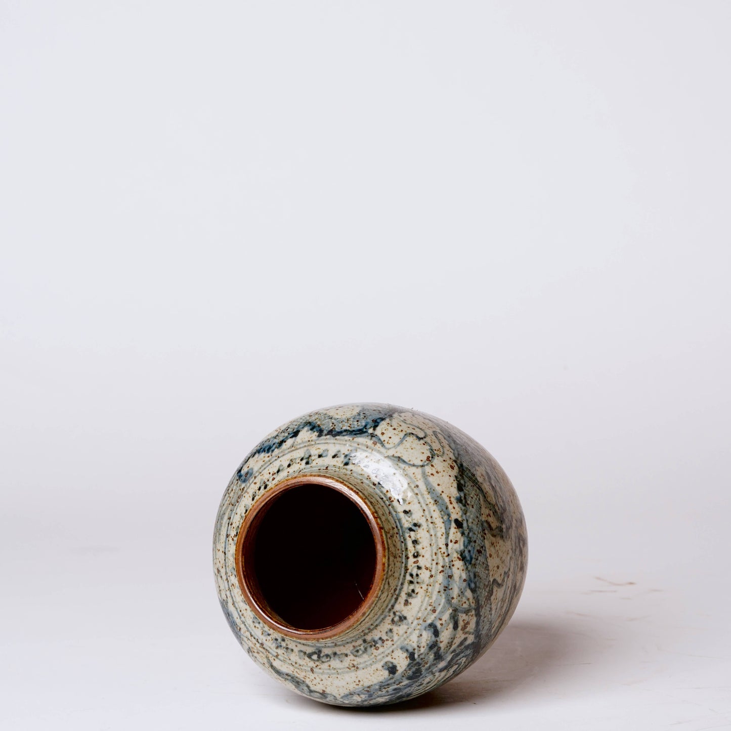 Rustic Porcelain Dragon Small Round Vase