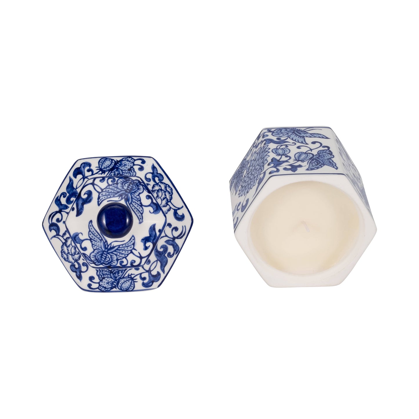 Scented Candle - Sandalwood Myrrh Soy Wax Chinoiserie, 6 Oz.
