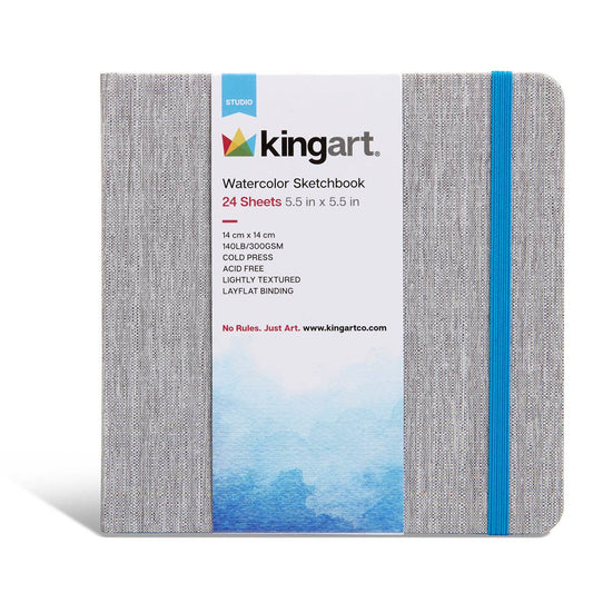 Hardcover Watercolor Sketchbook - 5.5” x 5.5” 140lb (300g) - 24 Sheets