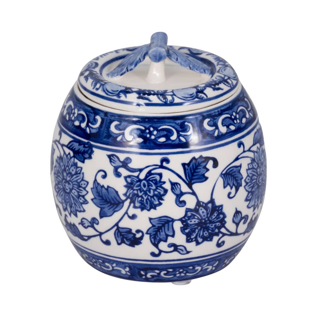 Scented Candle - Peony Wax Blue Chinoiserie With Lid, 8.5 Oz