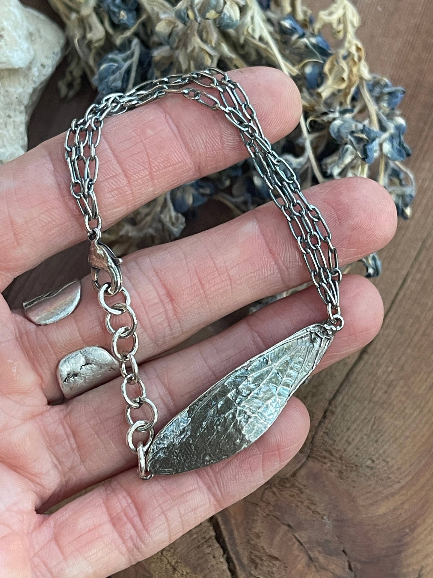 Cicada Wing Bracelet - Chain Link (Silver, Bronze, Copper): Bronze