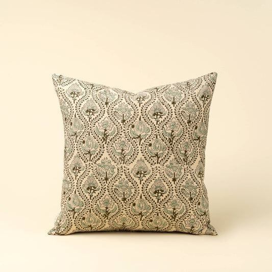 20x20 Lalita Block Print Pillow: Cover with Filler