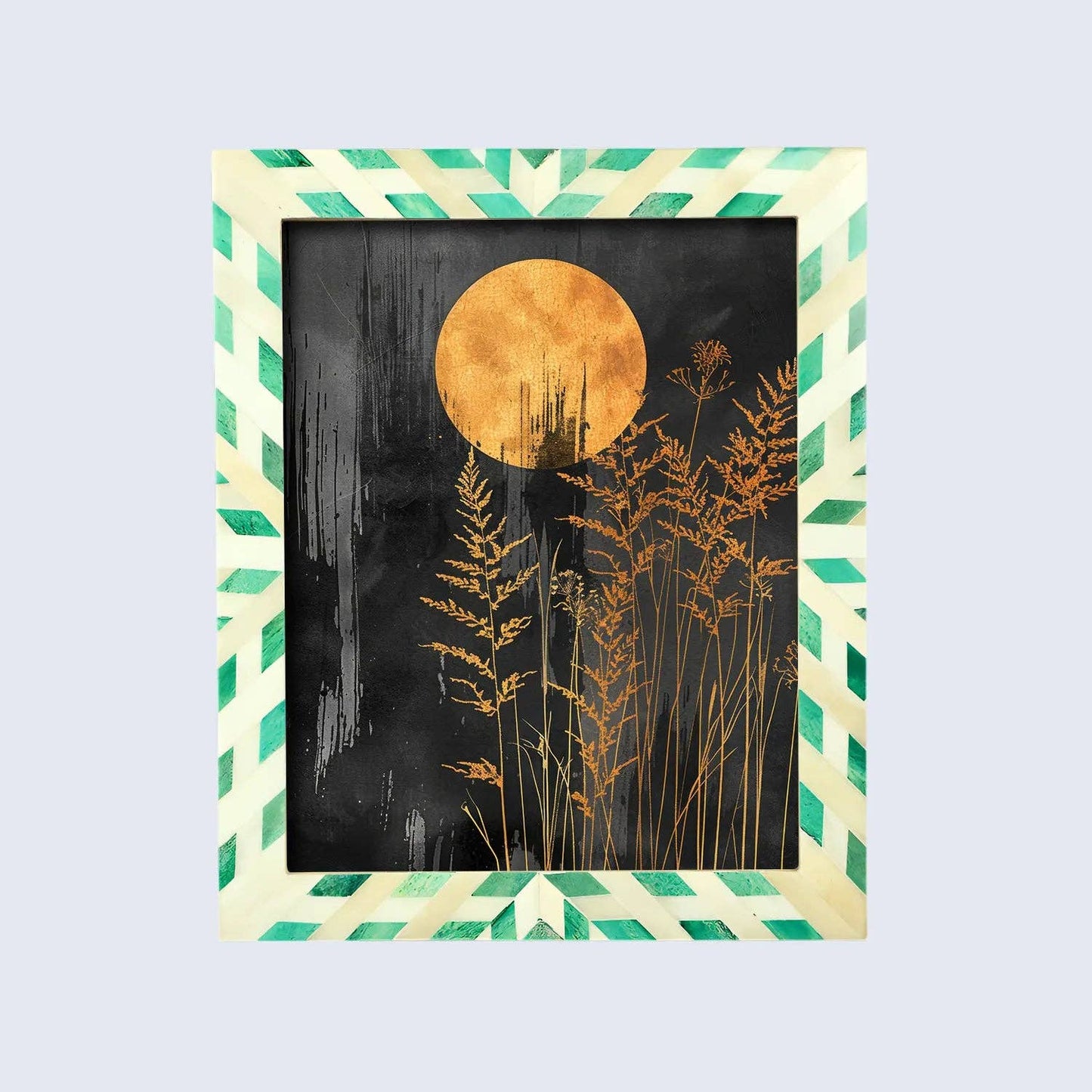 Hypno Nature Bone Inlay Green & White Picture Frame 4x6