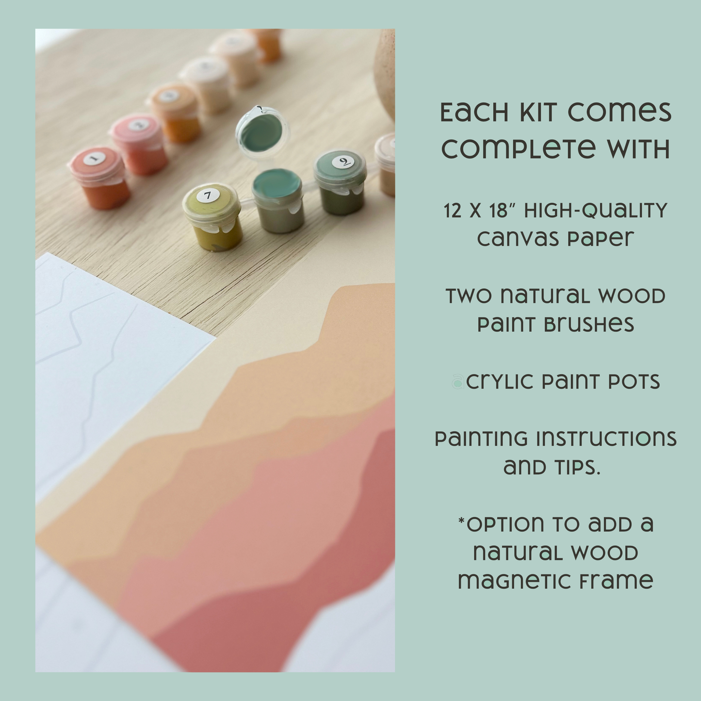 Mystic Flower Paint-by-Number Kit for Kids: Kit + Magnetic Frame