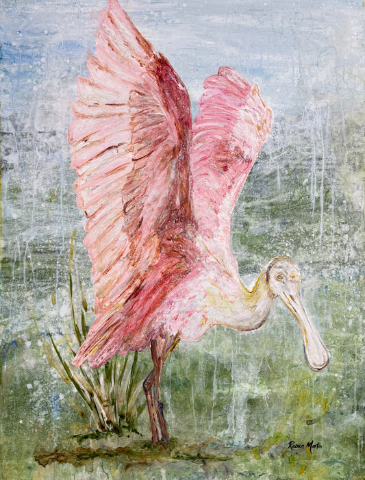 3x4 | Pink Spoonbill | Original