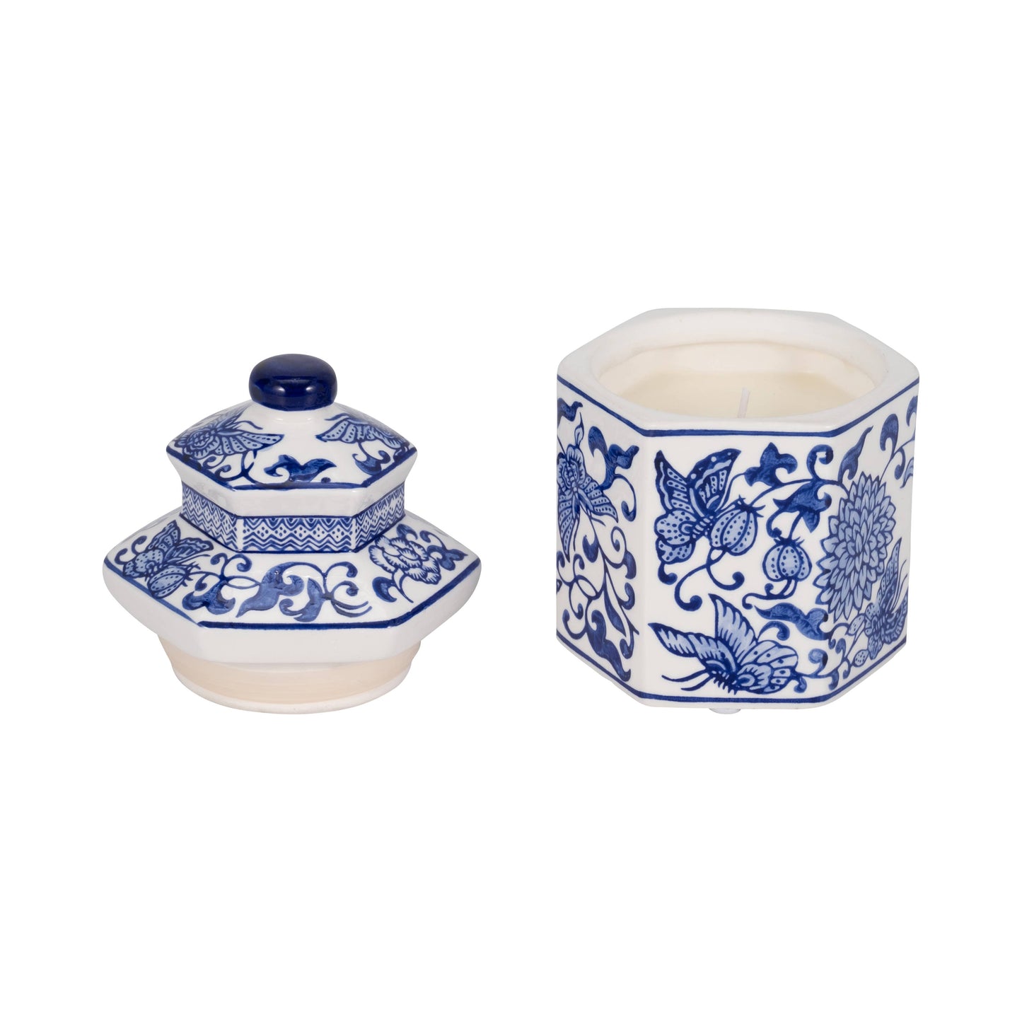 Scented Candle - Sandalwood Myrrh Soy Wax Chinoiserie, 6 Oz.