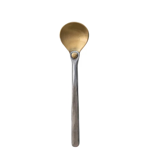 Spoon | Brass Spoon w/ Hammered Aluminum Handle