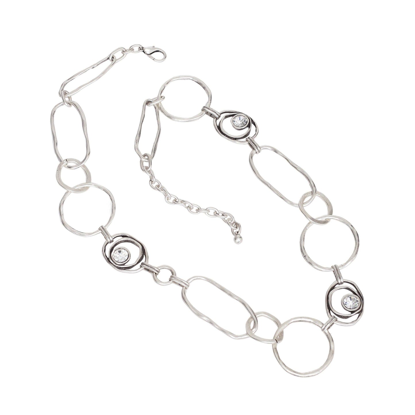 Handmade Crystal Pewter Necklace - 3968
