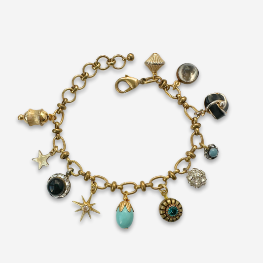 Repurposed vintage petite charm bracelet