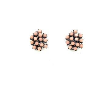 Beaded Cluster Earring: Light Turq