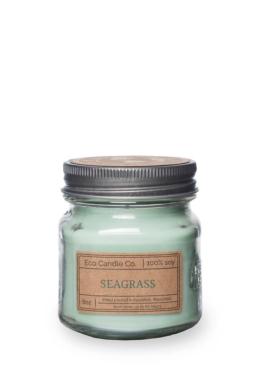 8oz mason SEAGRASS