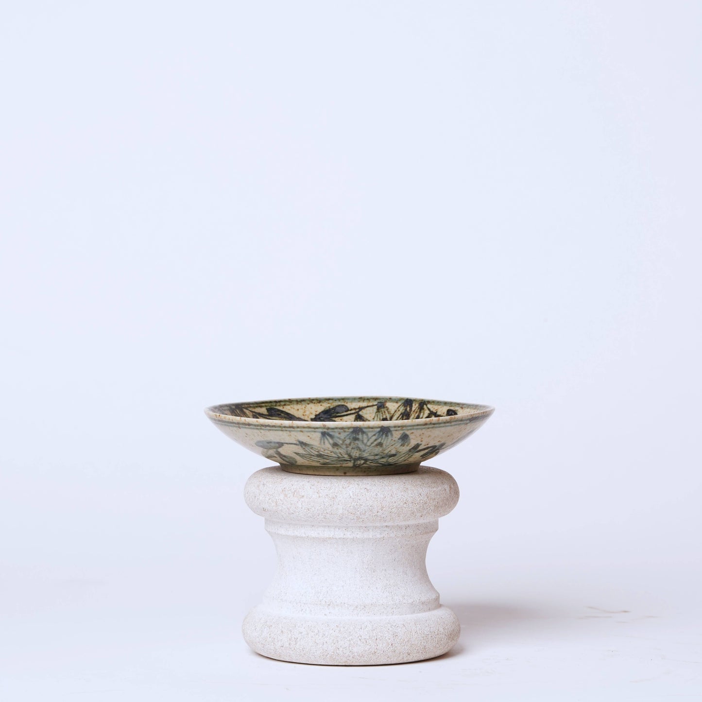 Small Blue and White Porcelain Lotus Dish