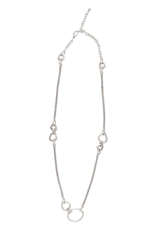 Handmade Long Chain Pewter Necklace - 3958