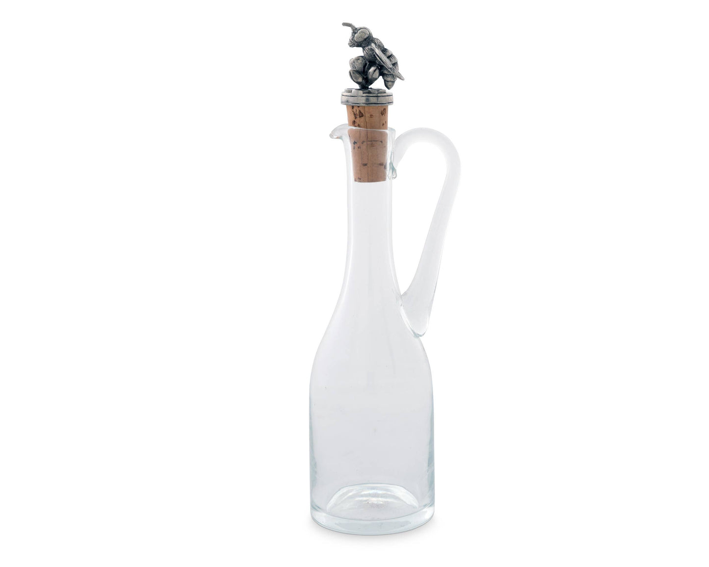 Cruet Bottle with Pewter Bee Cork Stopper