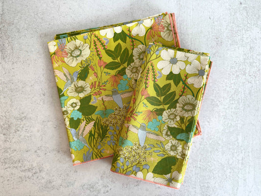 Hummingbird Cloth Napkins, set of four: Cocktail