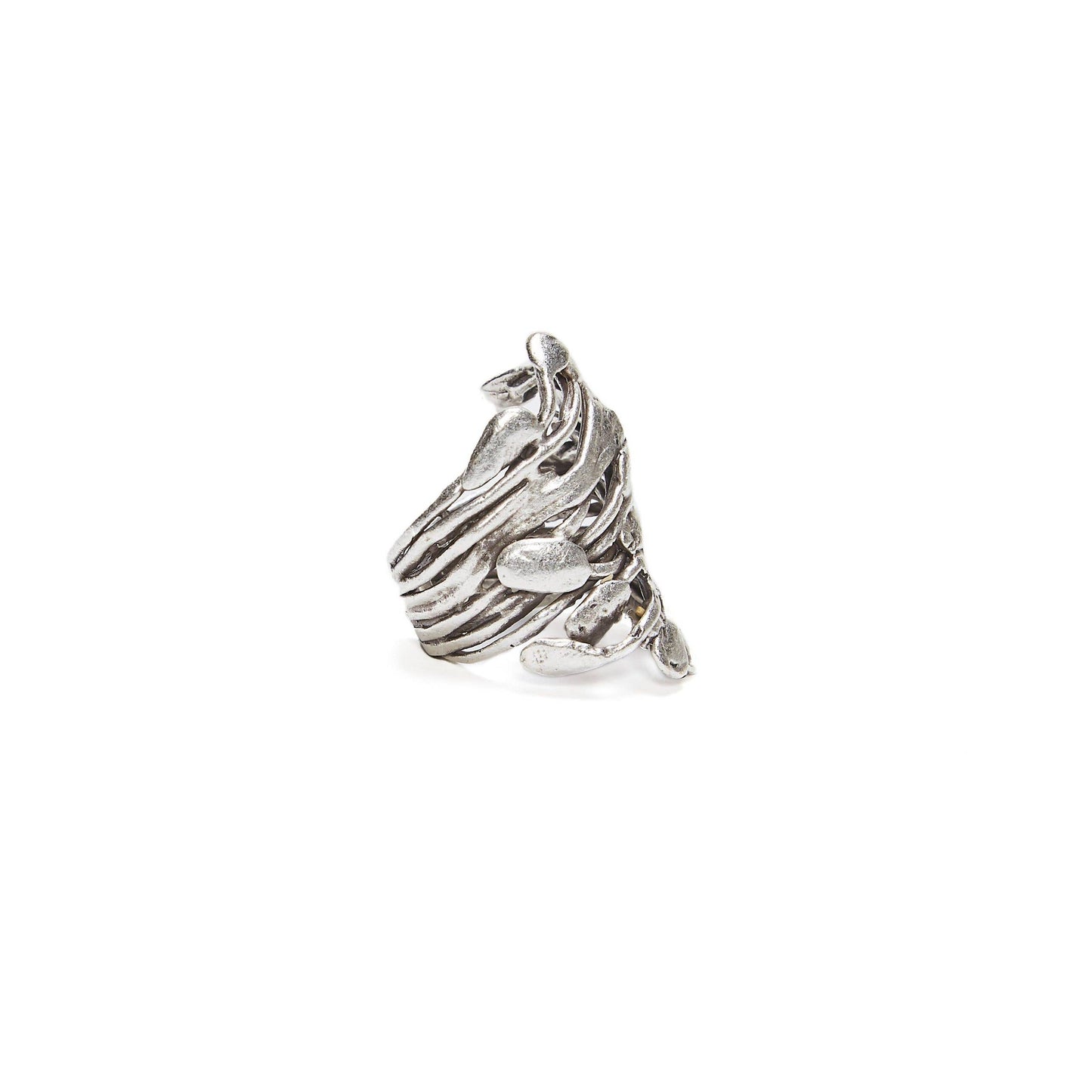 Handmade Brass Ring In Silver Plated - 6860