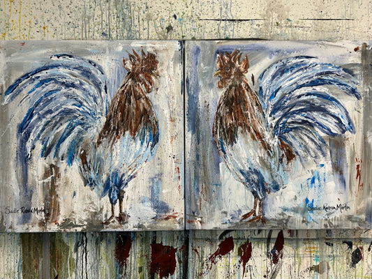 2x2 | Pair of Chickens | Original