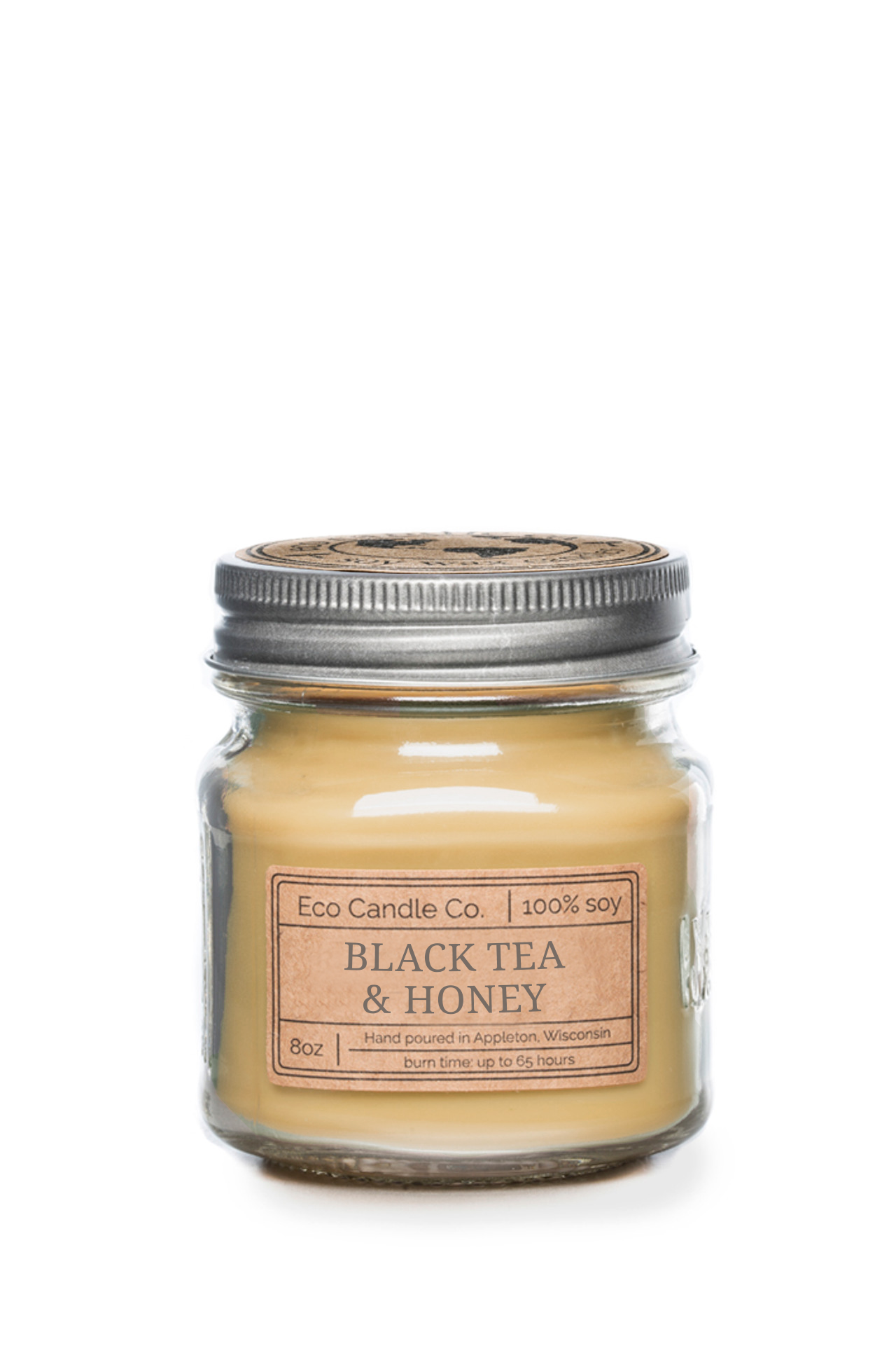 8oz mason BLACK TEA & HONEY: 8oz
