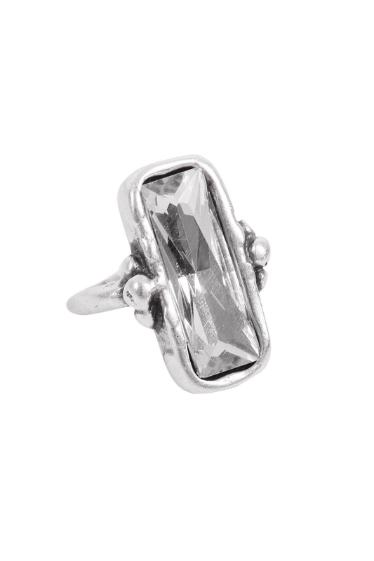 Handmade Crystal Brass Ring - 6814