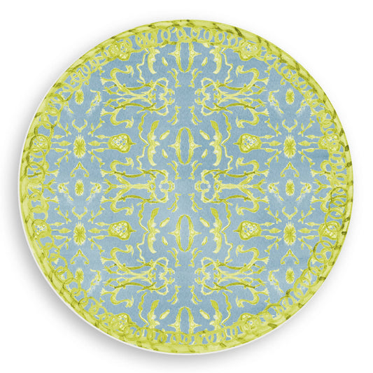 Blue & Chartreuse Chinoiserie Vinyl Placemat