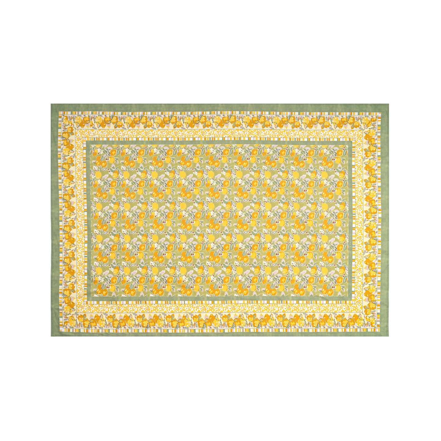 French Tablecloth Citron Vert & Yellow: 71" x 106"