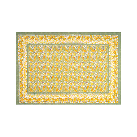 French Tablecloth Citron Vert & Yellow: 71" x 106"
