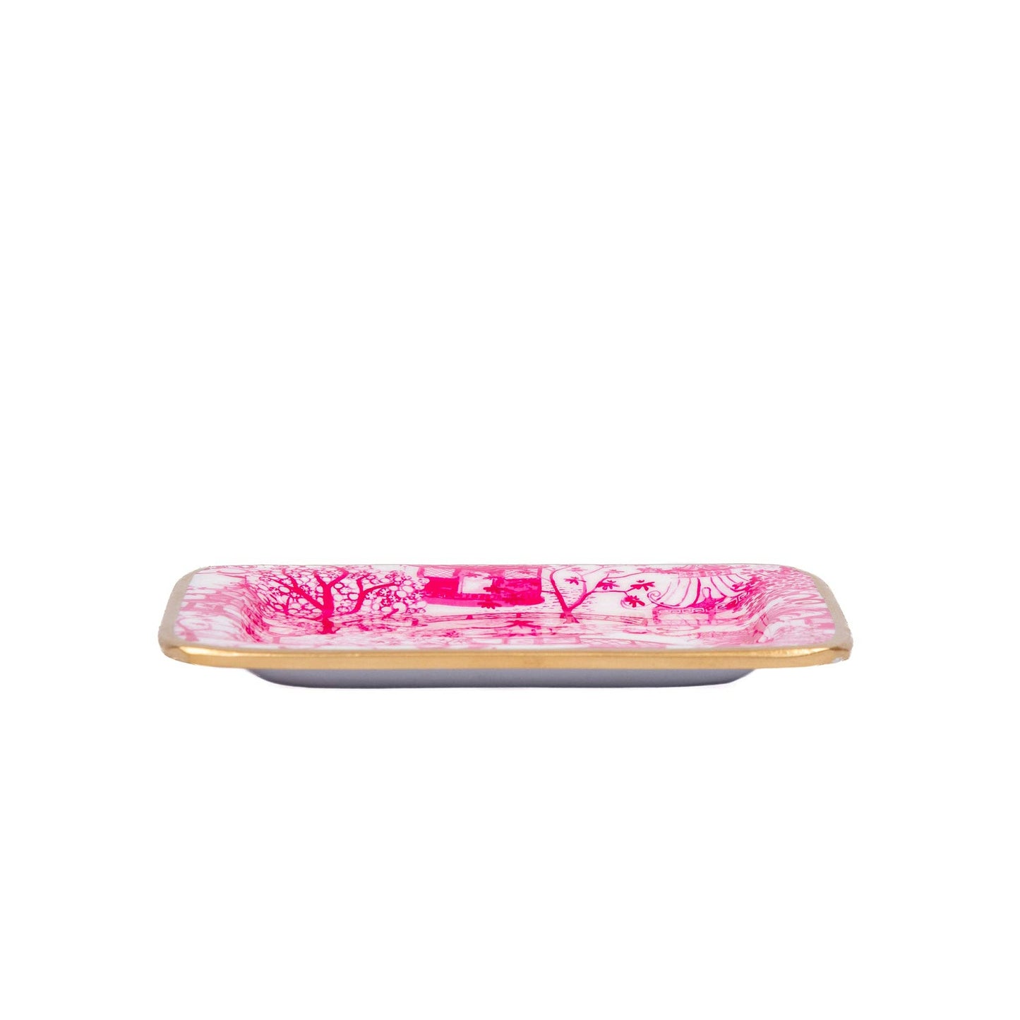Garden Party Enameled Laney Tray - White & Pink: White & Pink