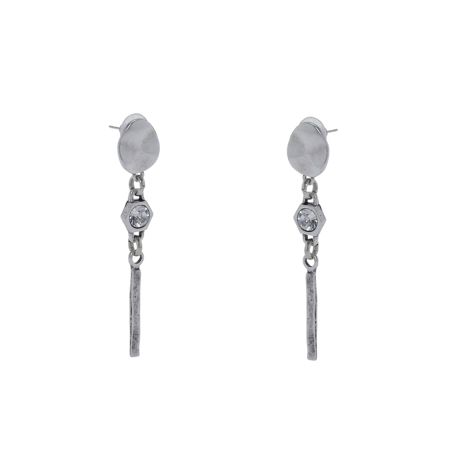 Handmade Crystal Pewter Earrings - 1878